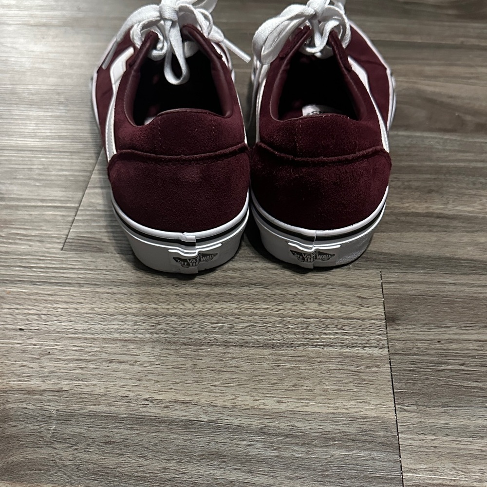 Vans Women's Burgundy and White Sneakers - Picture 3 of 10